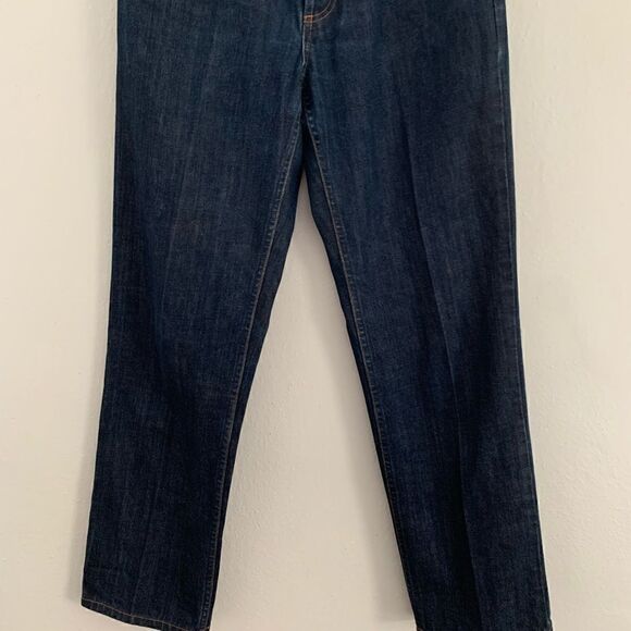 J Crew dark Wash wide leg denim jeans button fly 100% cotton women’s size 8 - Picture 3 of 10